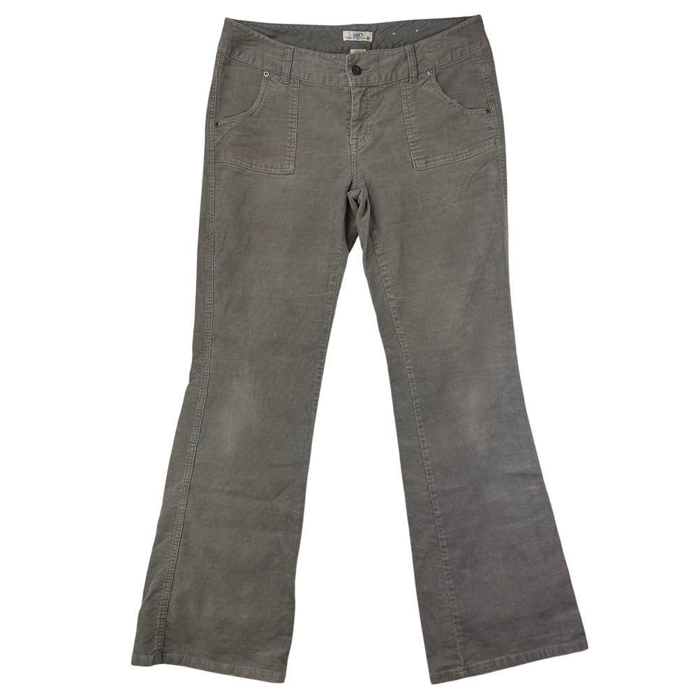 SO Corduroy Pants Womens 11 Regular Bootcut Flare Gray Y2K Mid Rise Cotton Blend